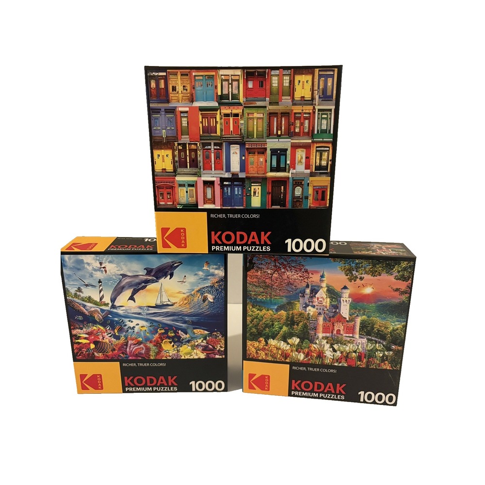 (3)  NEW SEALED  IN ORIGINAL BOX . Kodak 1000 Piece Jigsaw Puzzle 27" x 20"
